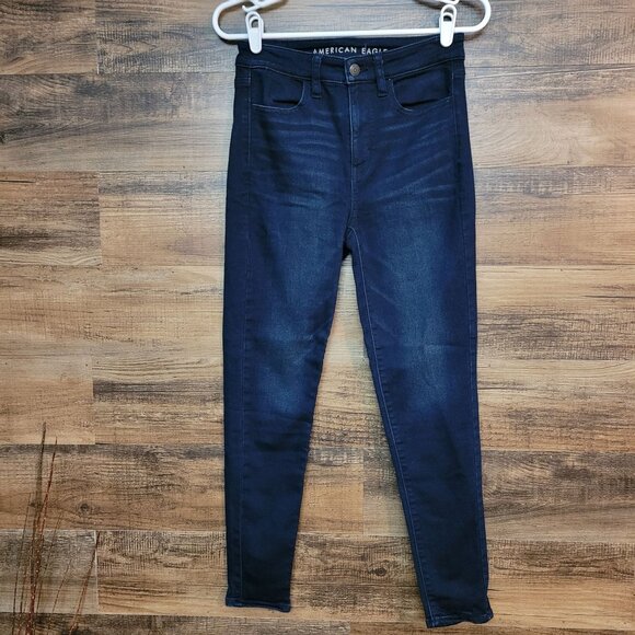 American Eagle Jeans 2 S Jegging Super Hi Rise Super Stretch Dark Wash NWOT - Picture 1 of 11